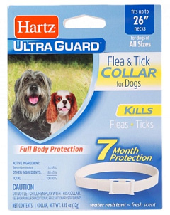 Інсектоакаріцидний білий нашийник для великих собак від бліх та кліщів Hartz Ultra Guard Flea & Tick Collar Dogs