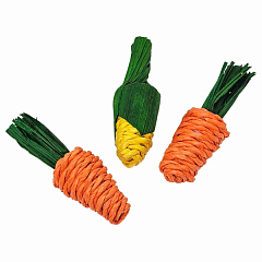 Натуральная игрушка для грызуна Овощи из листьев кукурузы и люцерны Rodent Nobby