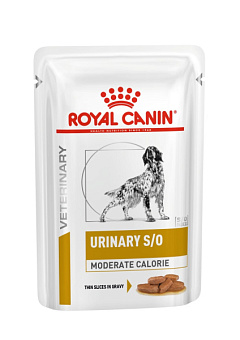 Влажный лечебный низкокалорийный корм для собак с мочекаменной болезнью Royal Canin Veterinary Urinary S/O Moderate Calorie Влажный лечебный низкокалорийный корм для собак с мочекаменной болезнью Royal Canin Veterinary Urinary S/O Moderate Calorie