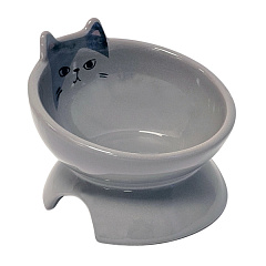 Керамическая фигурная миска для котов на подставке Кот Kato Stand Nobby