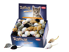 Мягкая игрушка для котов ToyBox Плюшевая Мышка с колокольчиком Plush Nobby