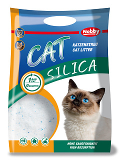 Силікагелевий поглинаючий наповнювач без пилу для котячого туалету, не прилипаючий до лапок Silica Gel Cat Nobby