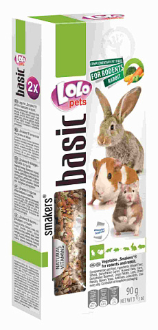 Ласощі для гризунів та кроликів з овочами LoLo Pets Smakers