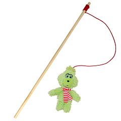 Удочка для котов Плюшевый Гринч с кошачьей мятой Grinch Plush Catnip Rod Xmas Nobby