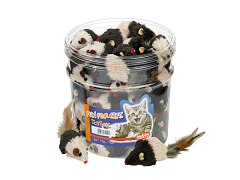 Игрушка для котов ToyBox Мышата с погремушкой и пёрышком Plush Nobby