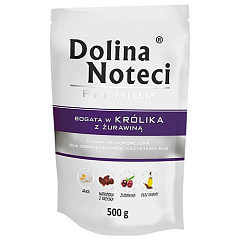 Безглютеновый влажный корм для собак с Кроликом и Клюквой Dolina Noteci Premium Adult Rabbit & Cranberry