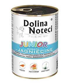 Безглютенова консерва для цуценят з Ягням Dolina Noteci Premium Junior Lamb