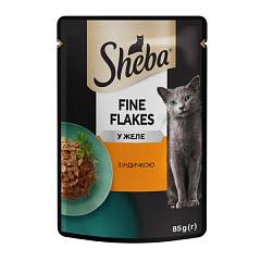 Вологий корм для дорослих котів Індичка в желе Sheba Fine Flakes Turkey in Jelly