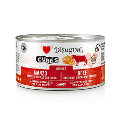 Безглютенова консерва для собак Яловичина з Запеченою Куркою та Гарбузом Disugual Dog Cubes 92% Adult Beef, Roast Chicken & Pumpkin