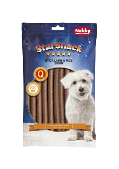 Лакомства без сахара для собак Жевательные Палочки из Ягненка и Риса Nobby StarSnack Sticks Lamb & Rice