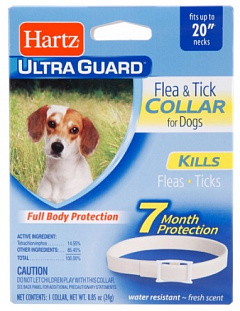 Інсектоакаріцидний білий нашийник для собак від бліх та кліщів Hartz Ultra Guard Flea & Tick Collar Dogs