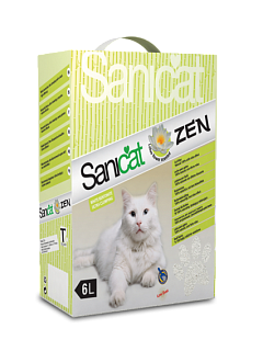 Наповнювач туалетів для кішок, що комкується з ароматом лотоса Sanicat Zen