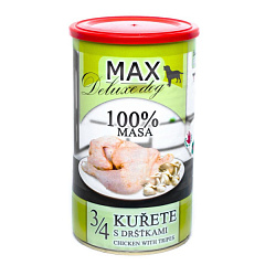 Консервоване м'ясо для собак Куряча Чверть з Яловичим Рубцем MAX Deluxe Dog 100% Meat 3/4 Chicken & Tripes Консервоване м'ясо для собак Куряча Чверть з Яловичим Рубцем MAX Deluxe Dog 100% Meat 3/4 Chicken & Tripes