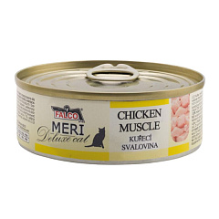 Консервированное мясо для котов Мясо Курицы без костей FALCO MERI Deluxe Cat 100% Meat Chicken Muscle