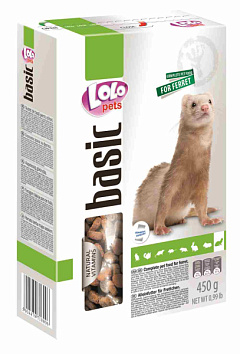 Полнорационный корм для хорька с натуральными витаминами LoLo Pets Basic Ferret