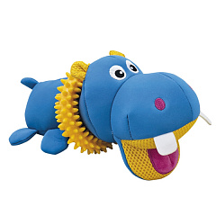 Плаваюча іграшка для собак Бегемот із пищалкою та жувальним кільцем Hippo Swimming Nobby