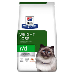 Сухий лікувальний корм з куркою для котів при зайвій вазі Hill's Prescription Diet r/d Weight Loss Сухий лікувальний корм з куркою для котів при зайвій вазі Hill's Prescription Diet r/d Weight Loss