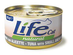 Консерва для котів Тунець з Анчоусами Life Cat Natural Tuna & Small Anchovies Консерва для котів Тунець з Анчоусами Life Cat Natural Tuna & Small Anchovies