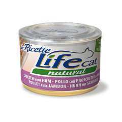Консерва для кошек Курица с Ветчиной и Стручковой фасолью Life Cat Natural Chicken & Ham-Pollo Консерва для кошек Курица с Ветчиной и Стручковой фасолью Life Cat Natural Chicken & Ham-Pollo
