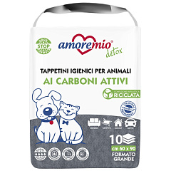 Поглинаючі вугільні пелюшки для собак на липучках 60 х 90 см Amoremio Charcoal Dog Training Pads