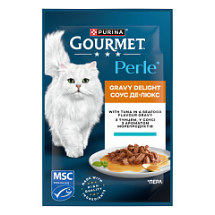 Вологий корм для кішок з Тунцем в соусі з ароматом Морепродуктів Purina Gourmet Perle Gravy Delight Tuna Вологий корм для кішок з Тунцем в соусі з ароматом Морепродуктів Purina Gourmet Perle Gravy Delight Tuna
