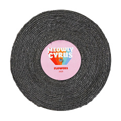 Обертова кігтеточка для кота на стіну Вінілова Платівка Flowers FuzzYard Cat Scratcher Record Meowly Cyrus
