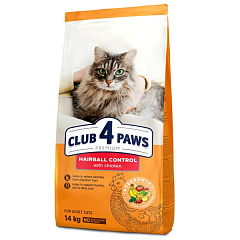 Сухой корм для котов с Курицей, контроль выведения шерсти из желудка Club 4 Paws Premium Hairball Control