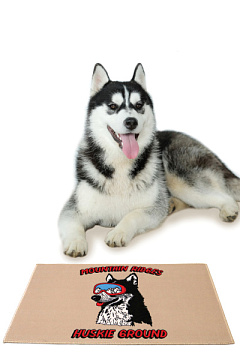 Антискользящий лежак-коврик для собак Хаски-сноубордист Husky Mats Jungo Pets