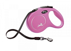 Поводок-рулетка для собак средних пород весом до 25 кг Flexi New Classic M Tape лента 5 m