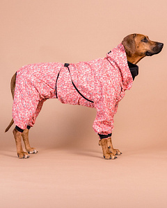 Водонепроницаемый комбинезон для собак со светоотражающим узором PAIKKA Rain Suit Red