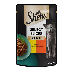 Влажный корм для взрослых котов Курица и Говядина в соусе Sheba Select Slices Chicken & Beef in Gravy