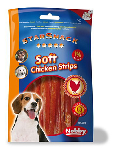 Натуральные лакомства для собак Вяленые стрипсы из Куриного филе Nobby StarSnack Soft Chicken Strips