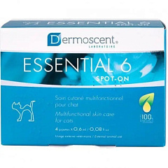 Капли для ухода за кожей котов при дерматологических заболеваниях Dermoscent Essential-6 Spot-on Cats