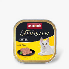 Беззерновая консерва без сои для котят Нежный Паштет из Мяса Птицы Animonda Vom Feinsten Kitten Poultry