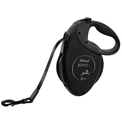 Надміцний повідець-рулетка для собак великих порід вагою до 50 кг Flexi Giant L Black Edition Tape стрічка 8 m Надміцний повідець-рулетка для собак великих порід вагою до 50 кг Flexi Giant L Black Edition Tape стрічка 8 m