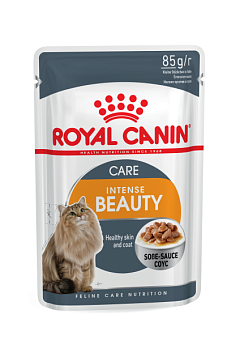 Влажный корм в соусе для поддержания здоровья кожи и красоты шерсти взрослых кошек Royal Canin Intense Beauty Gravy