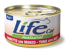Консерва для кішок Тунець з Яловичиною Life Cat Natural Tuna & Beef