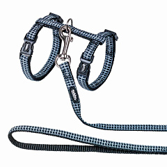 Анатомічная шлея з повідцем для кішок Клітинка Pepita Cat Harness Nobby