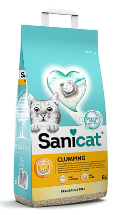 Комкуючий бентонітовий наповнювач для котів, не прилипаючий до лап Sanicat Clumping Fragrance Free