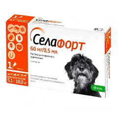 Краплі для собак вагою 5,1-10 кг від бліх, волосоїдів, гельмінтів та шкірних кліщів Селафорт KRKA Selafort Dogs