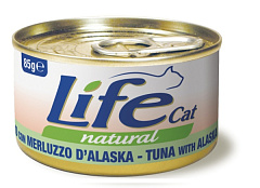 Консерва для кошек Тунец с Треской Life Cat Natural Tuna & Alaska Cod