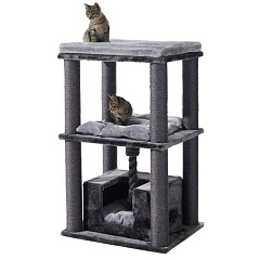 Триповерхова кігтеточка-ігровий комплекс з лежанками для котів Brida Nobby