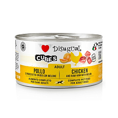 Безглютеновая консерва для собак Курица с Прошутто и Дыней Disugual Dog Cubes 92% Adult Chicken, Raw Ham & Melon