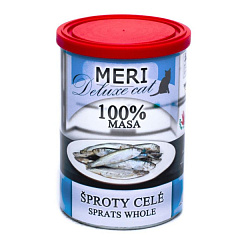 Консервированная рыба для котов Целые Шпроты FALCO MERI Deluxe Cat 100% Fish Whole Sprats