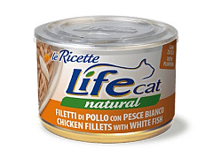 Консерва для кішок Куряче Філе з Білою Рибою Life Cat Natural Chicken Fillets & White Fish