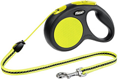 Поводок-рулетка для собак средних пород весом до 25 кг Flexi New Neon M Cord трос 5 m