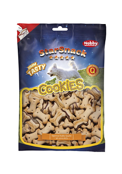 Натуральные лакомства для собак Печенье с Мясной начинкой Nobby StarSnack Cookies Duo Bones