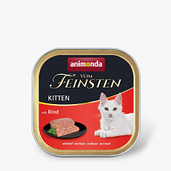 Беззернова консерва без сої для кошенят Ніжний Паштет з Яловичини Animonda Vom Feinsten Kitten Beef