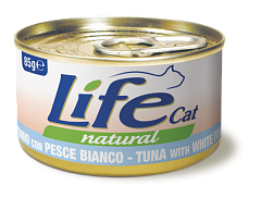 Консерва для кішок Тунець з Білою Рибою Life Cat Natural Tuna & White Fish