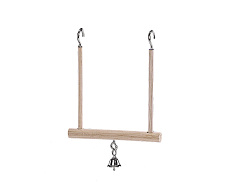 Деревянная игрушка для попугаев Качели с колокольчиком Swing Parrot Toy Nobby